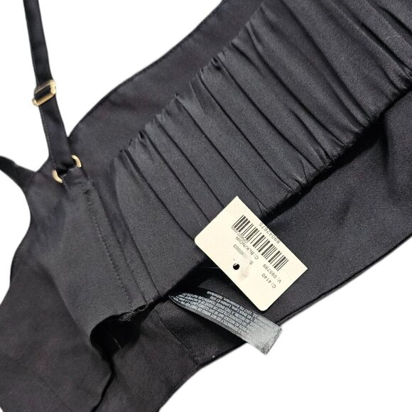 Anthropologie Satin Micro Bra, Bandeau Top, Bralette, Black Size Medium, NWT - Picture 6 of 7